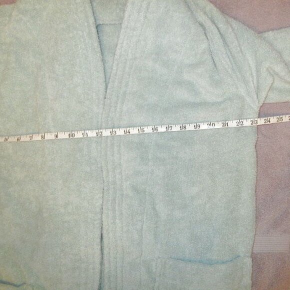 My Pillow Supima Cotton Bathrobe Women's Size S Heavyweight Green Pockets Belt - Picture 9 of 10